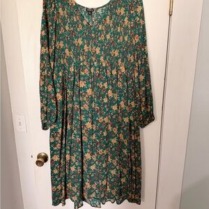 Torrid Green Floral Textured Dress